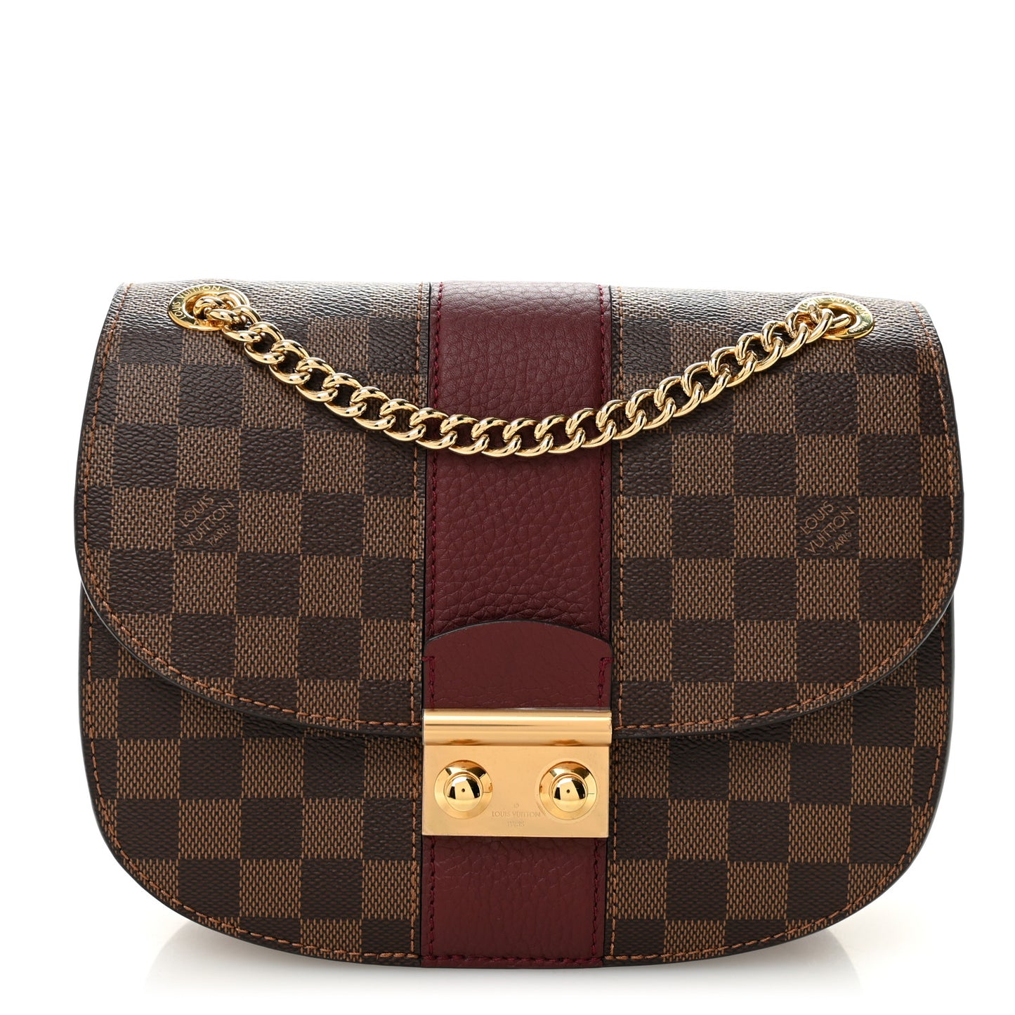 Damier Ebene Cuir Taurillon Wight Bordeaux