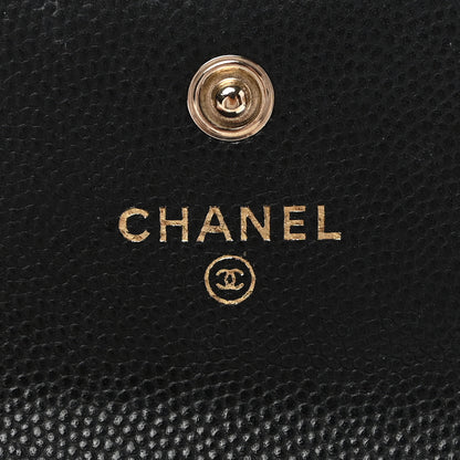 Chanel Caviar Quilted Compact Boy Wallet Black 6 of 7