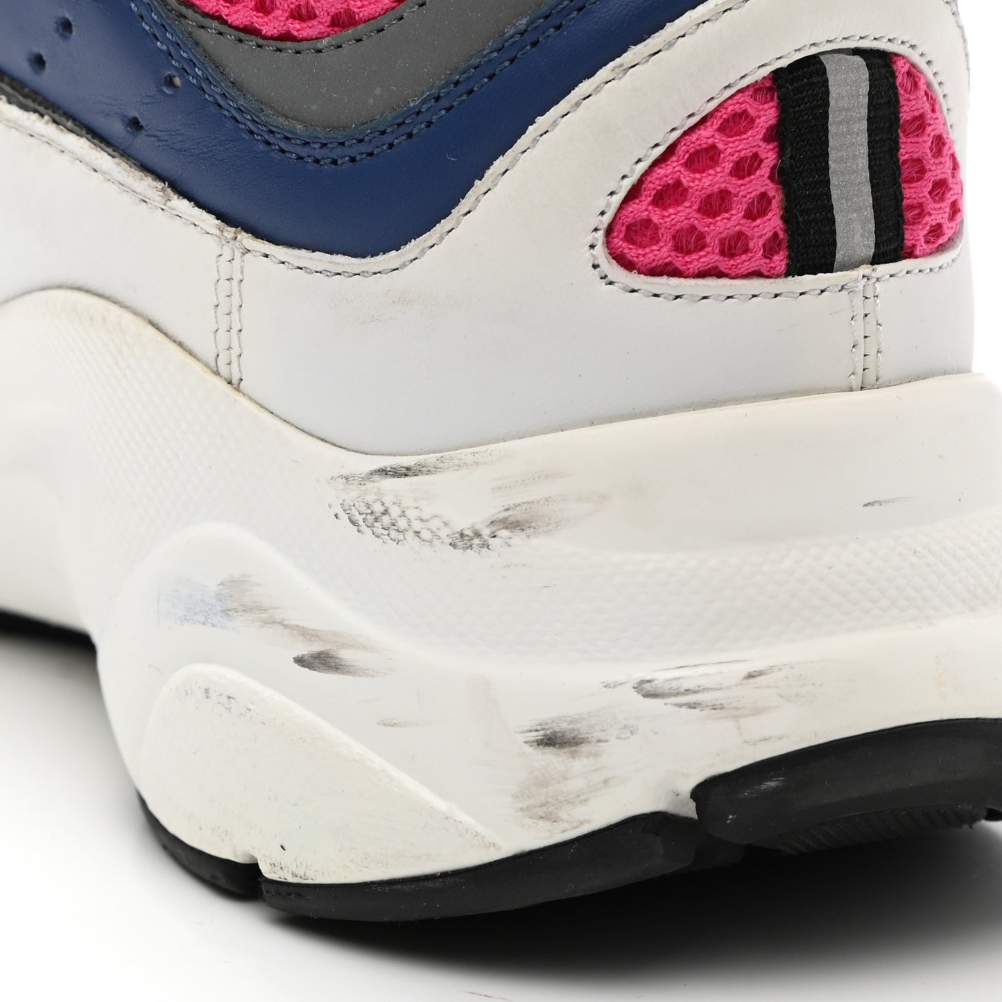 Technical Mesh Calfskin Womens B22 Sneakers 38 White Blue Pink