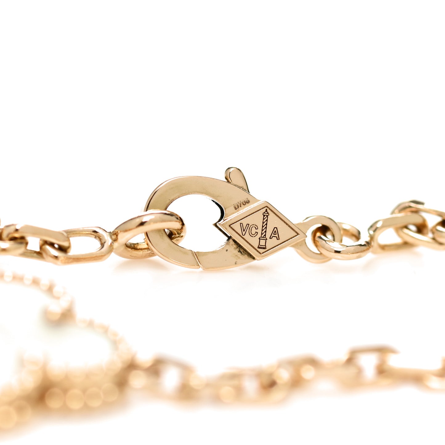 18K Yellow Gold Mother of Pearl 5 Motifs Vintage Alhambra Bracelet