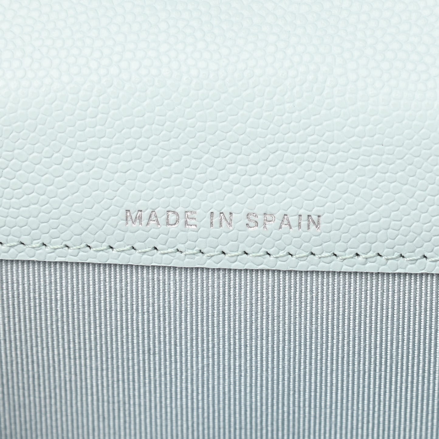 Caviar Quilted Flap Card Holder Wallet Light Blue