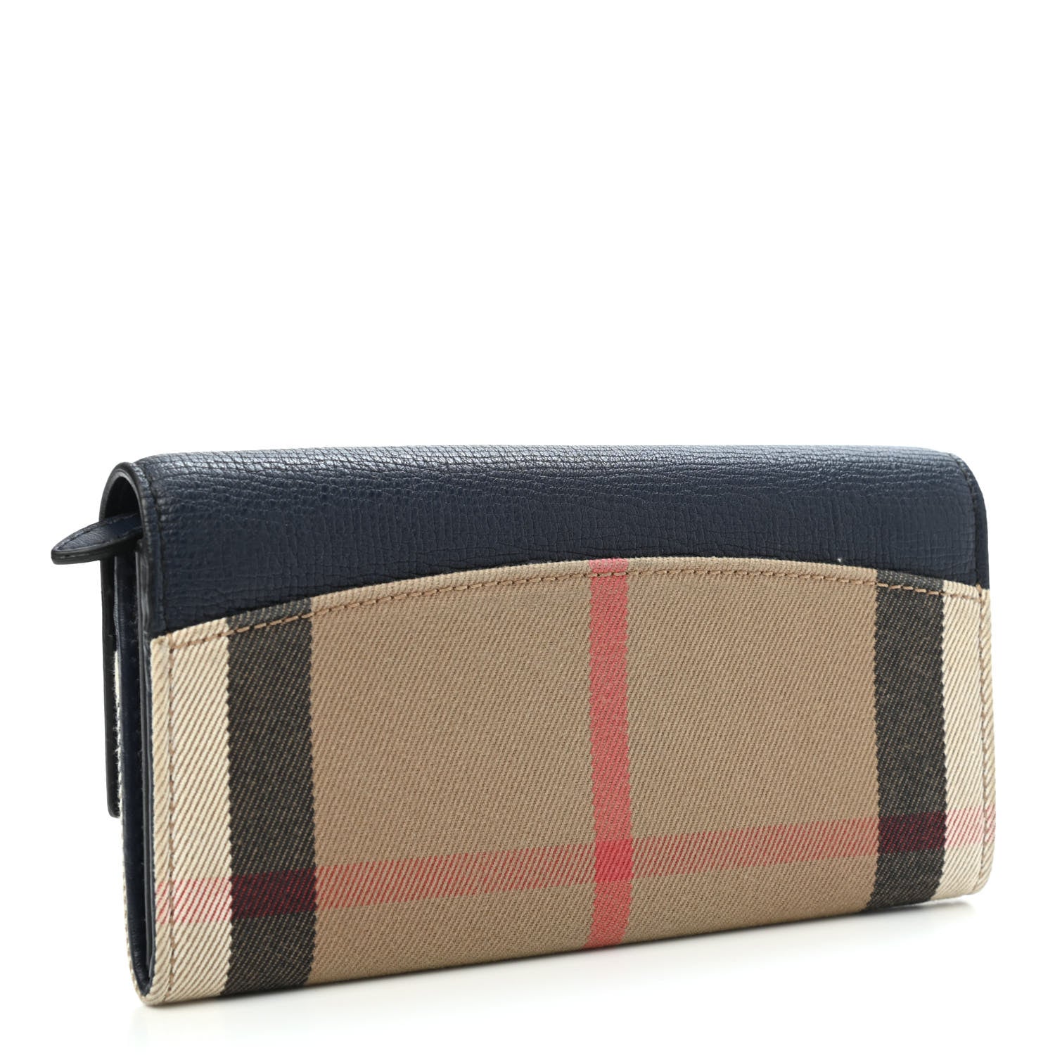 Burberry Calfskin House Check Continental Wallet Navy 2 of 4