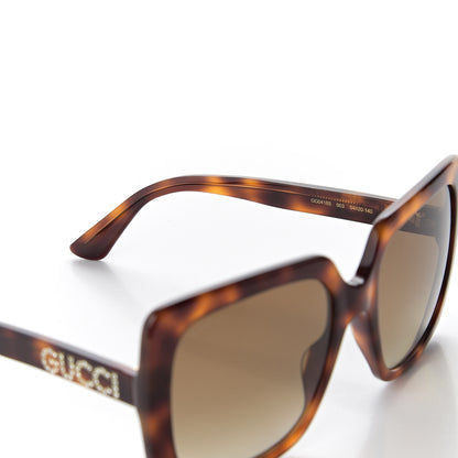 Gucci Square Frame Crystal Sunglasses GG 0418S Tortoiseshell 6 of 10