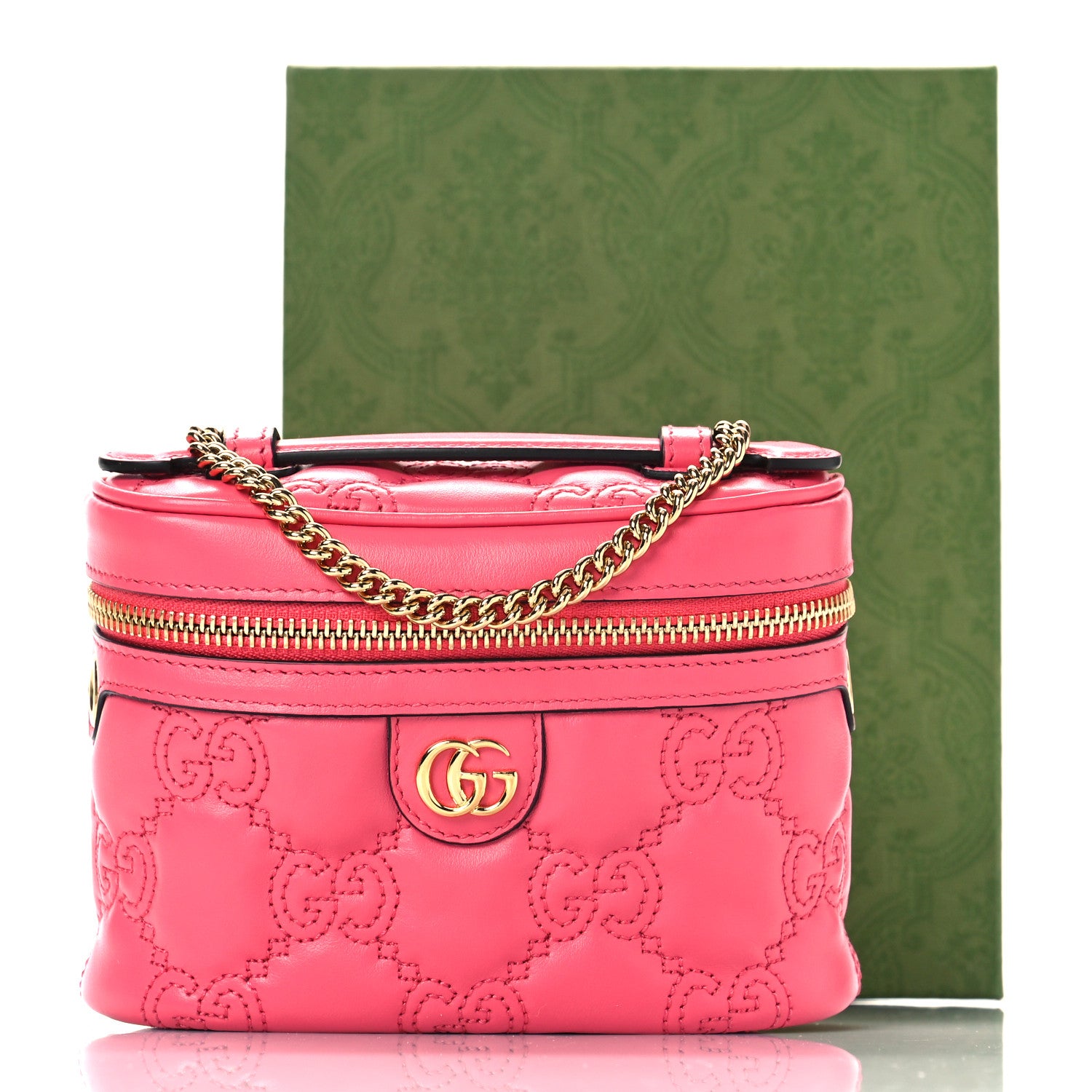 Gucci Calfskin GG Matelasse Mini Top Handle Bag Rhodamine Pink 9 of 9