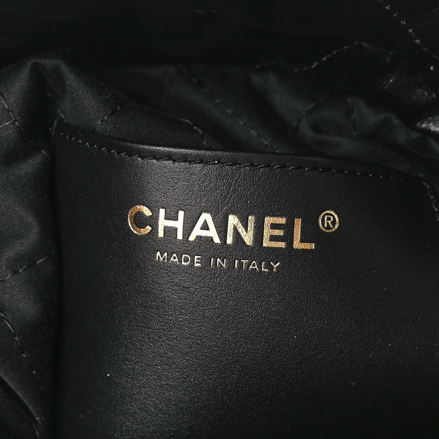 Shiny Calfskin Quilted Mini Chanel 22 Black
