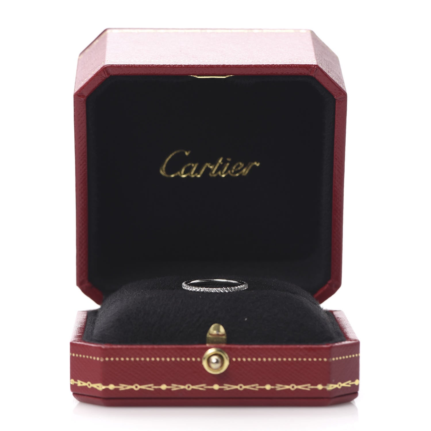 Cartier 18K White Gold Diamond 1.5mm Étincelle de Wedding Band Ring 46 3.75 6 of 7