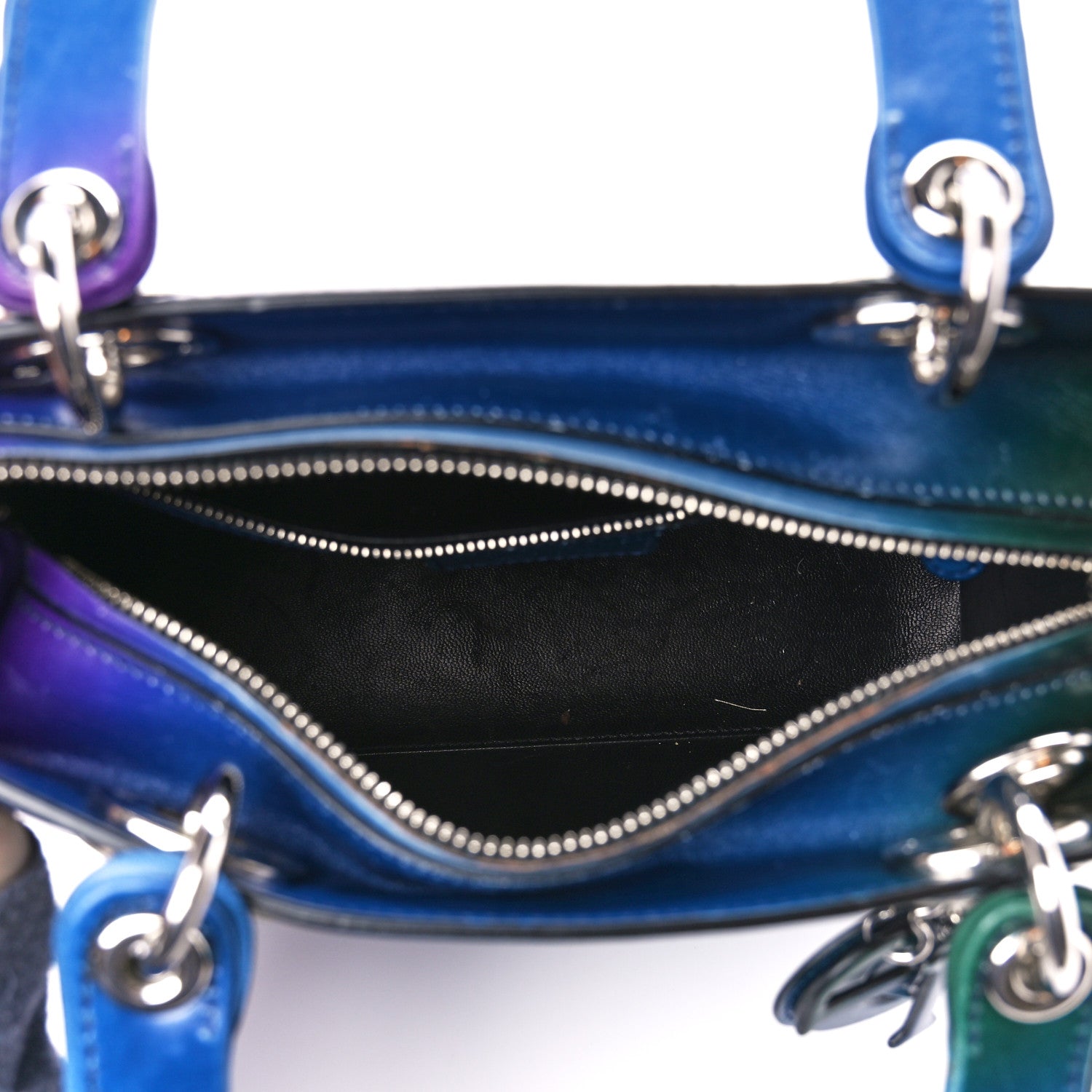 Christian Dior Box Calfskin Gradient Medium Lady Dior Purple Blue Green 5 of 20