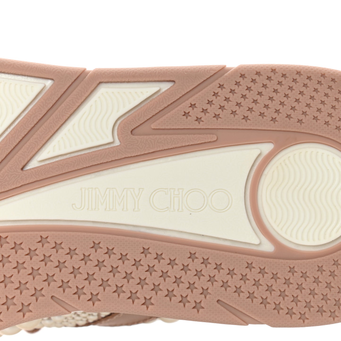 Calfskin Pearl Embellished Hawaii Flatform Sneakers 38 Ballet Pink