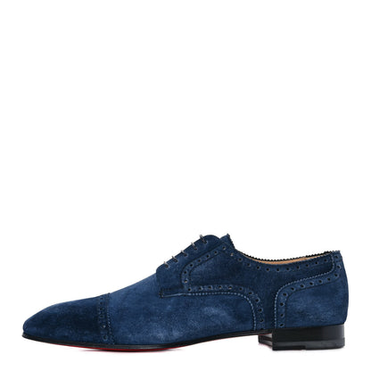 Christian Louboutin Suede Flat Loafers 42 Blue 1 of 7