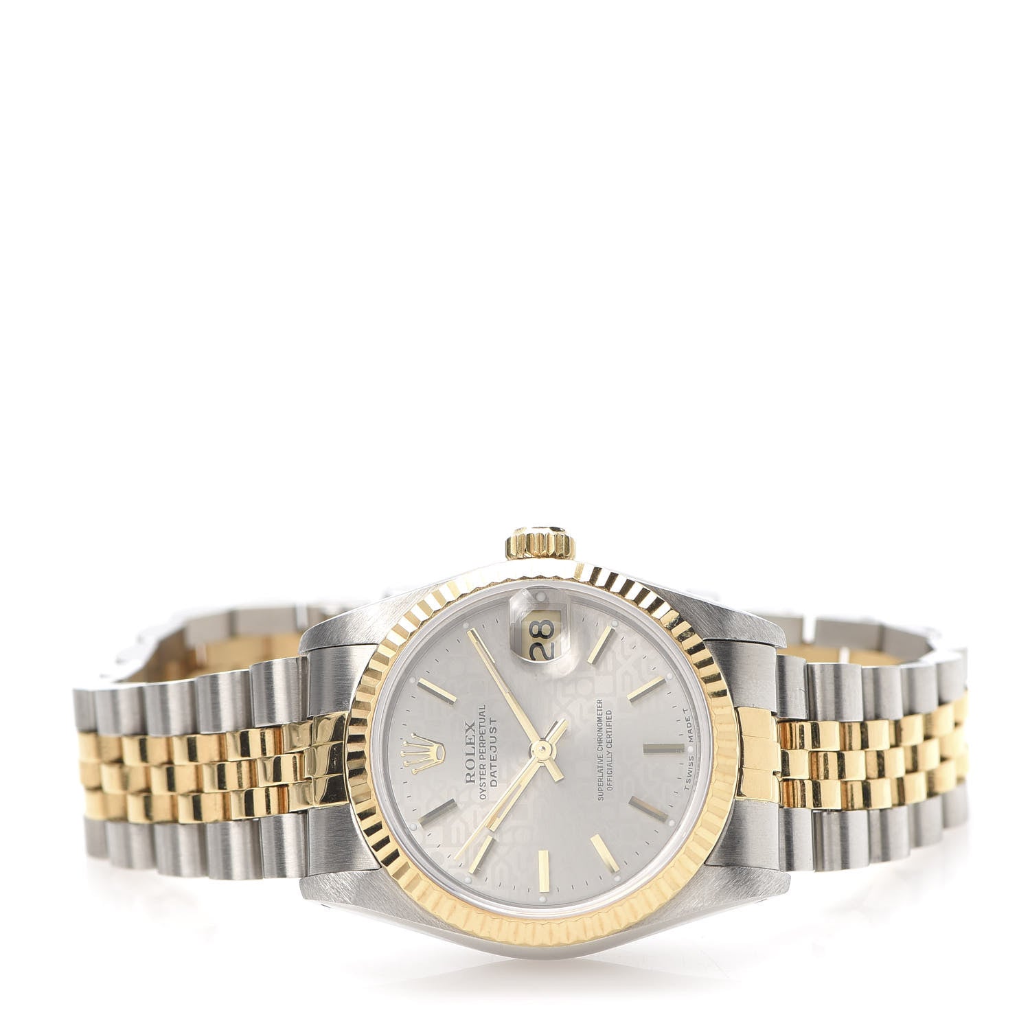 Rolex Stainless Steel 18K Yellow Gold 31mm Oyster Perpetual Datejust Watch Slate Jubilee 68273 3 of 6