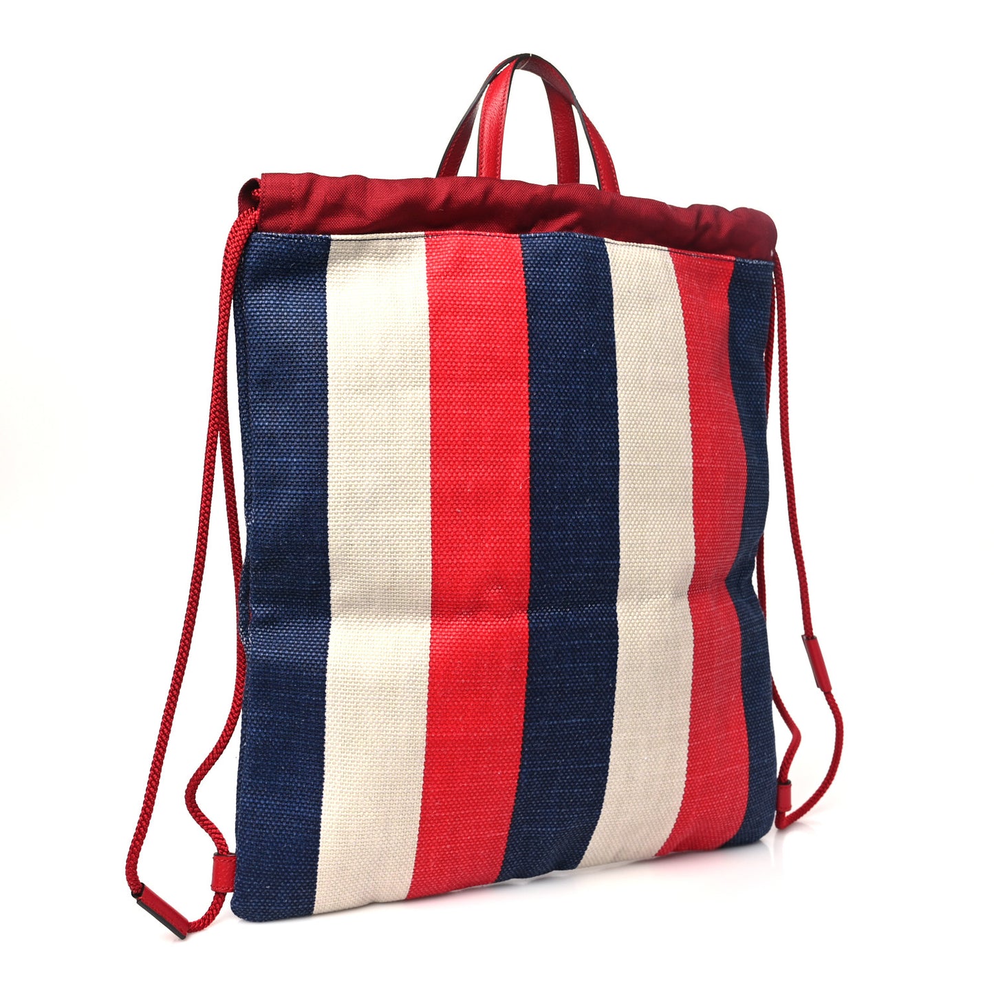 Canvas Logo Sylvie Stripe Drawstring Backpack Red