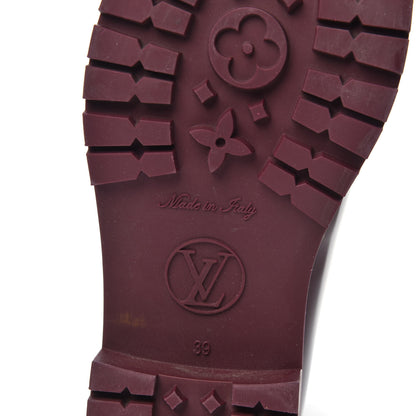 Louis Vuitton Rubber Embossed Monogram Drops Flat Half Boots 39 Burgundy 6 of 9