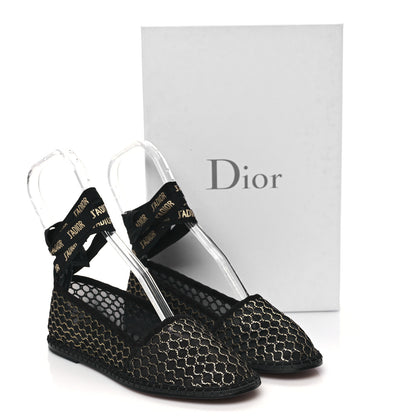 Christian Dior Laminated Resille Suede Nicely-D Ballet Flat 36 Black Gold 8 of 8