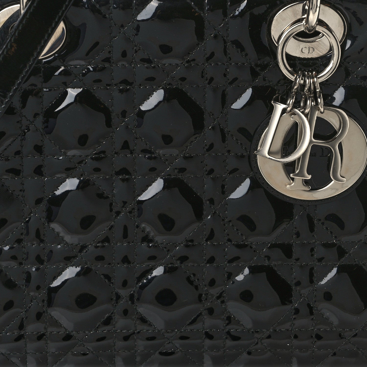 Christian Dior Patent Cannage Medium Lady Dior Black 8 of 12