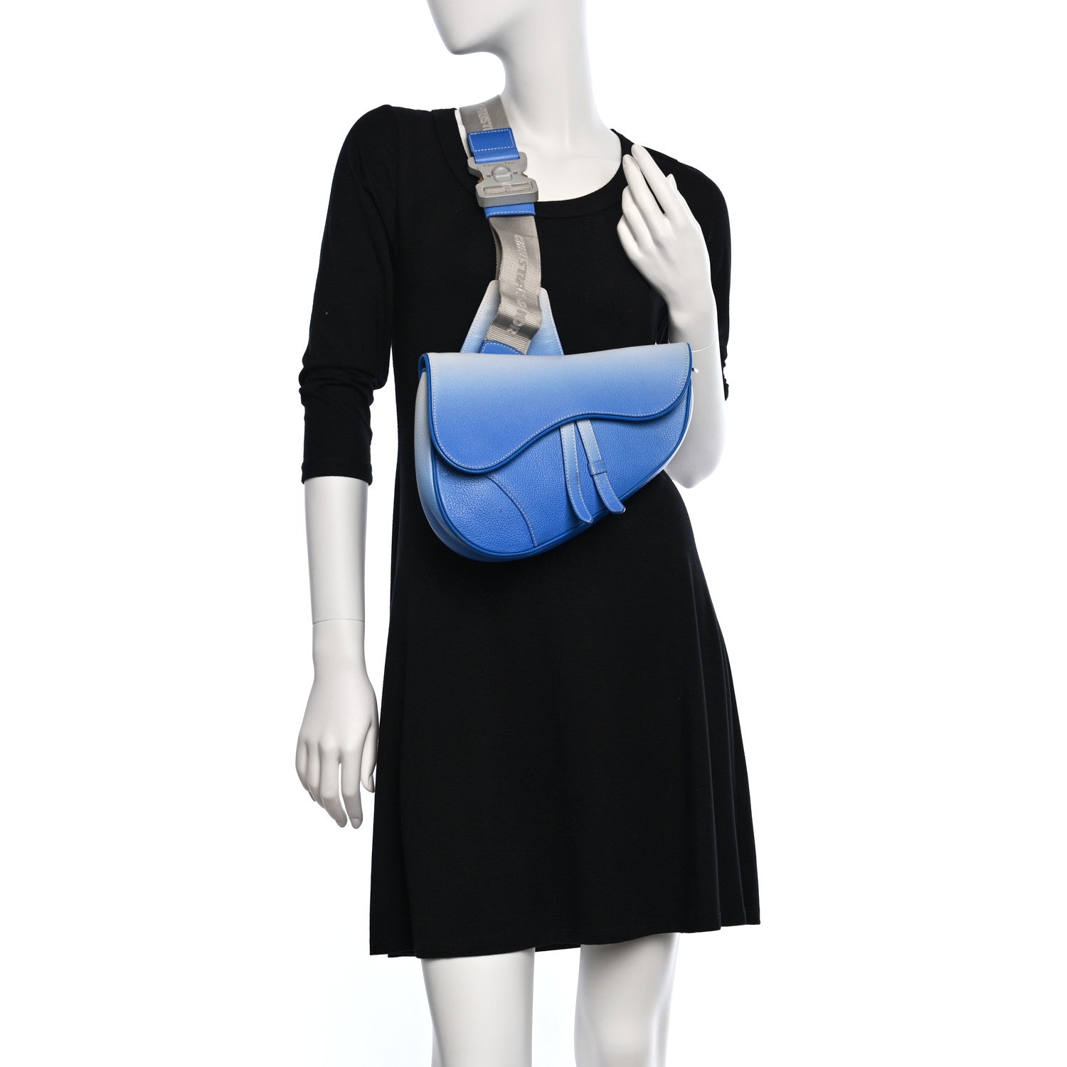 Christian Dior X DANIEL ARSHAM Grained Calfskin Gradient Saddle Bag Blue 2 of 13