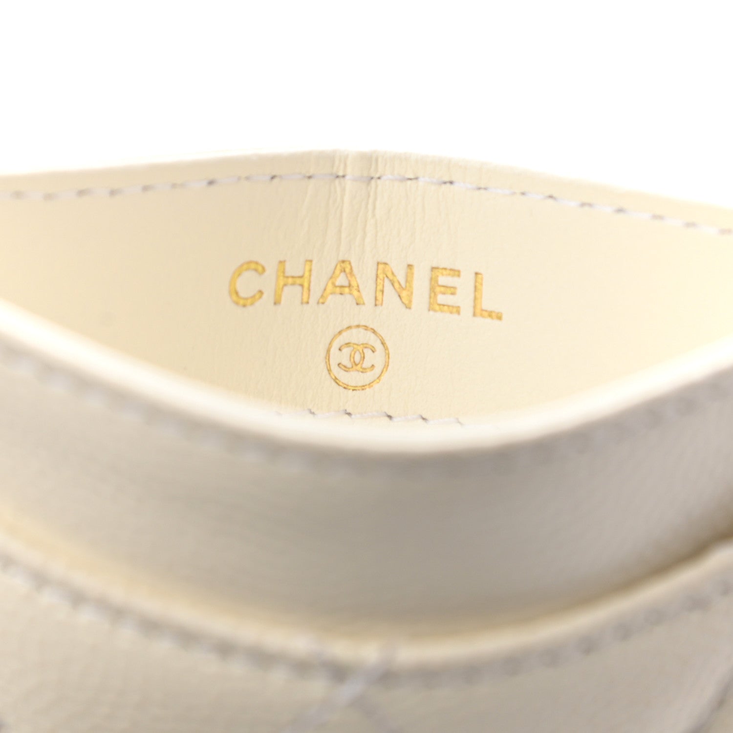 Chanel Caviar Quilted Card Holder White 6 of 7
