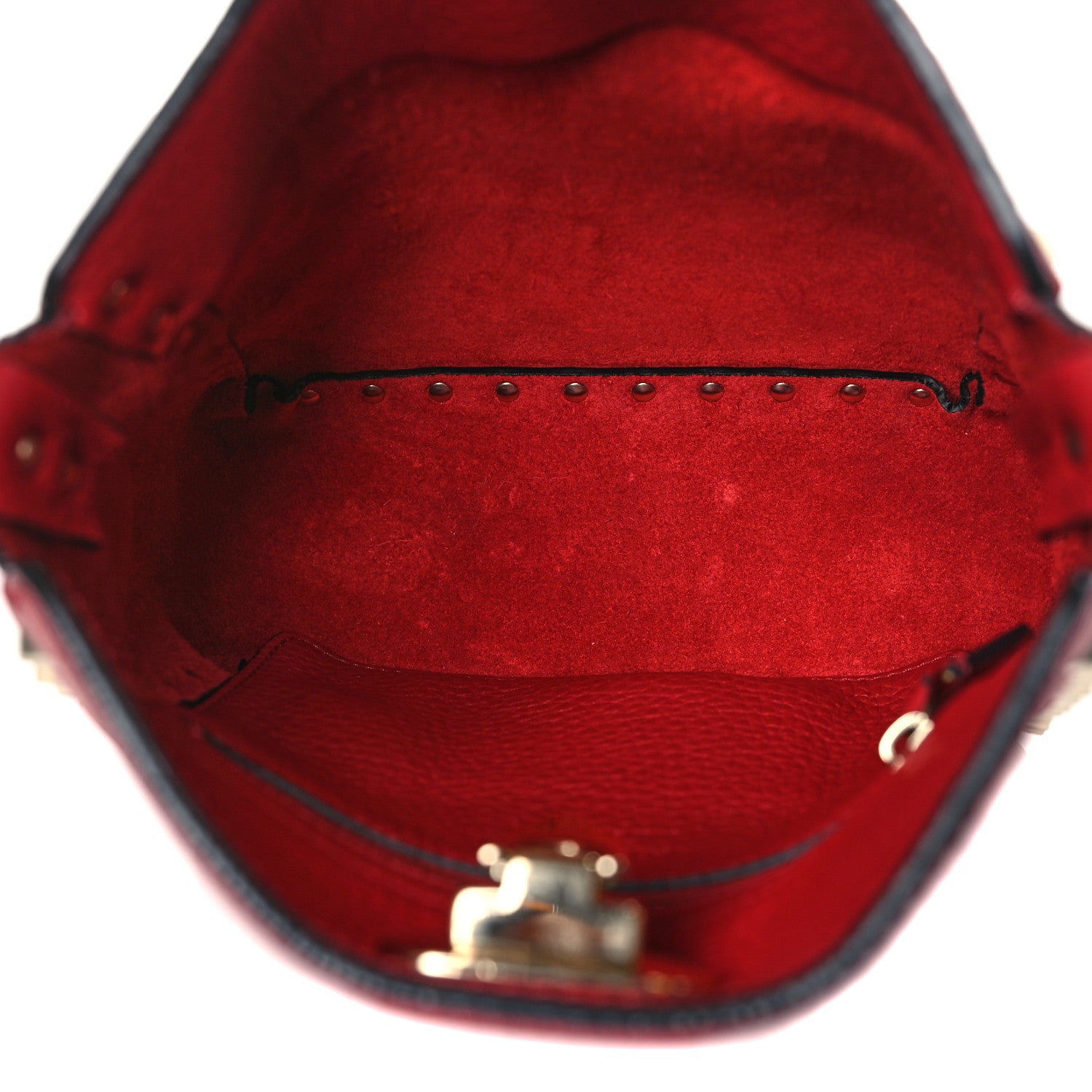 Valentino Garavani Pebbled Calfskin Mini Rockstud Flip-Lock Messenger Bag Rosso Valentino 5 of 8