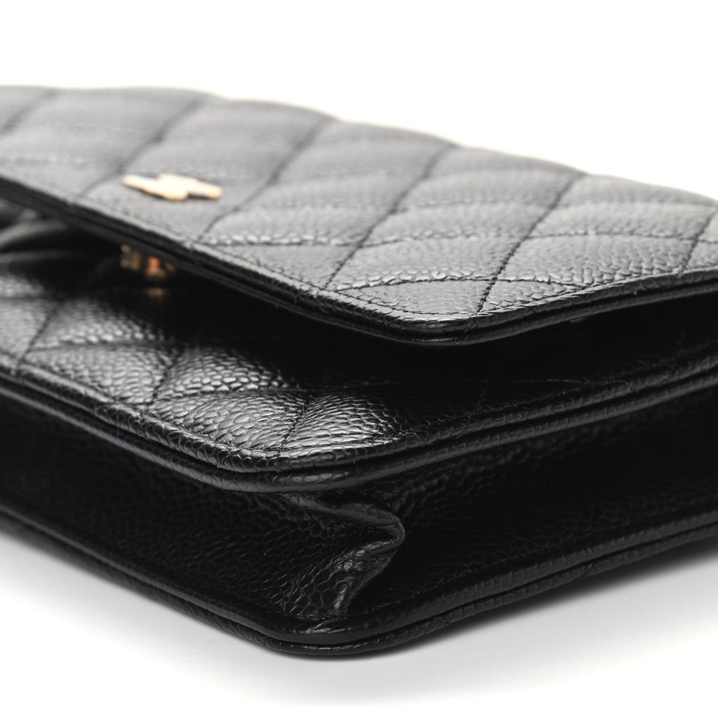 Caviar Quilted Wallet On Chain WOC Black