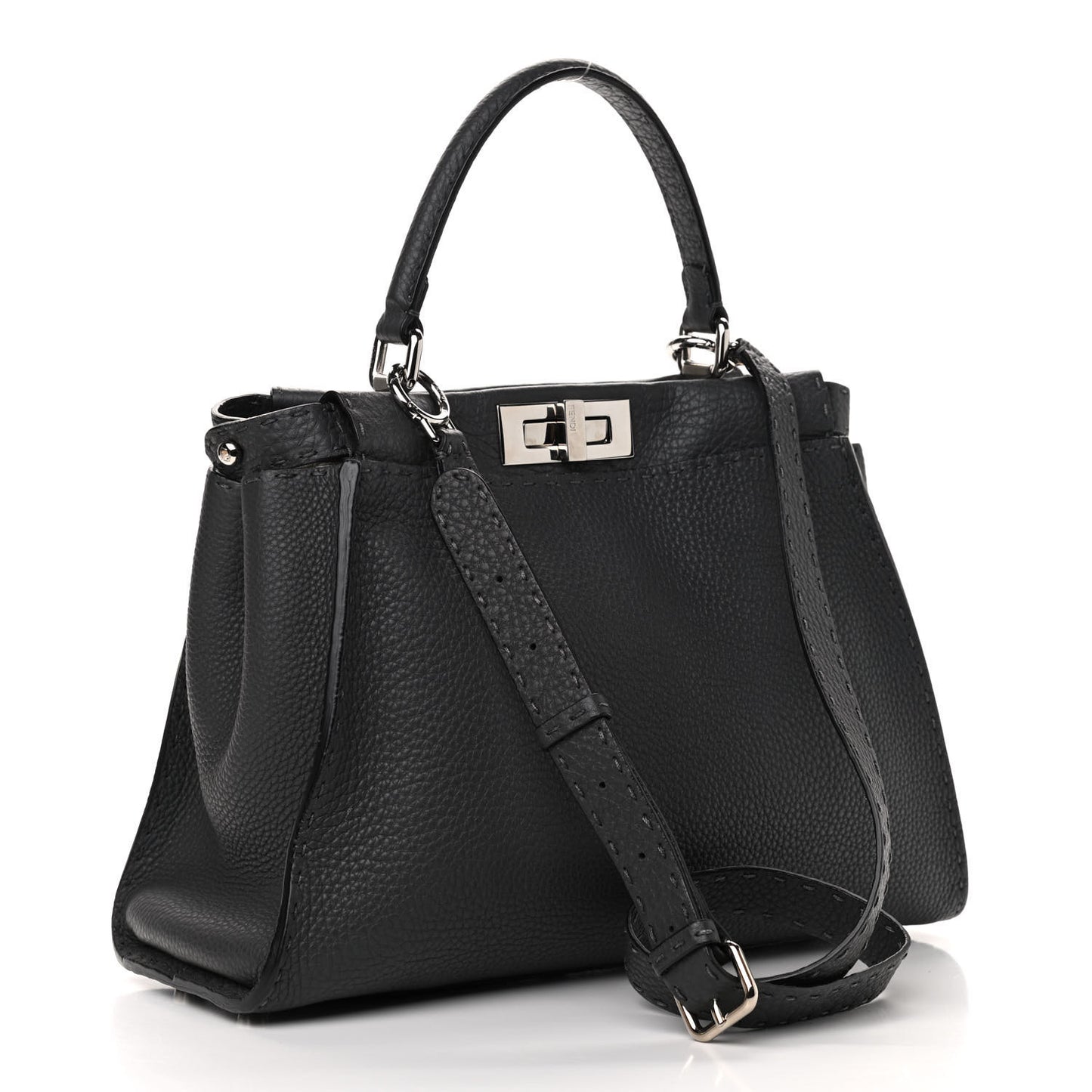 Cuoio Romano Selleria Bi-Color Medium Peekaboo Iconic Satchel Asfalto Latte