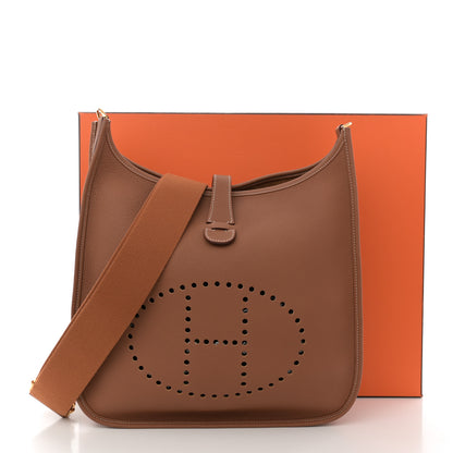 Hermes Taurillon Clemence Evelyne III GM Gold 12 of 12