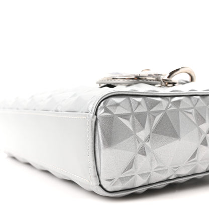 Christian Dior Metallic Calfskin Cannage Diamond Small Lady D-Joy Silver 10 of 10