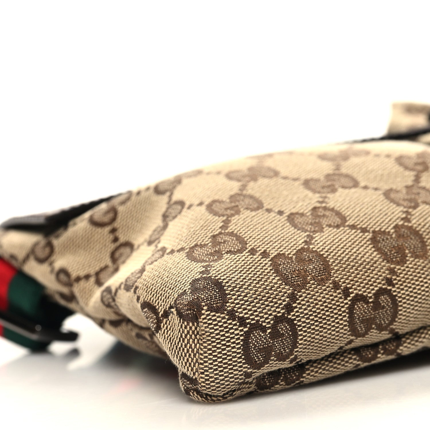Gucci GG Monogram Web Double Pocket Belt Bag Dark Brown 9 of 10