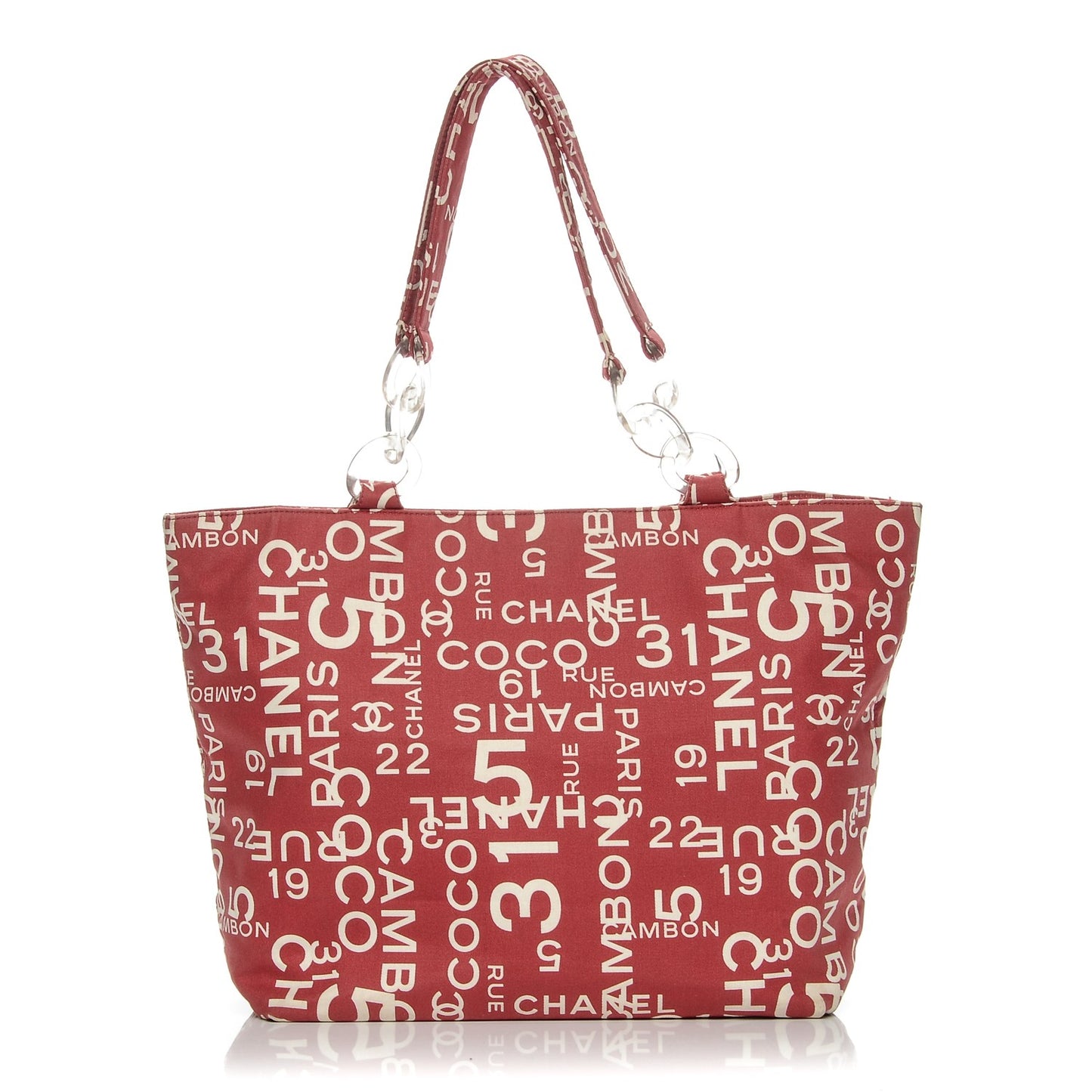 Canvas 31 Rue Cambon Beach Tote Red