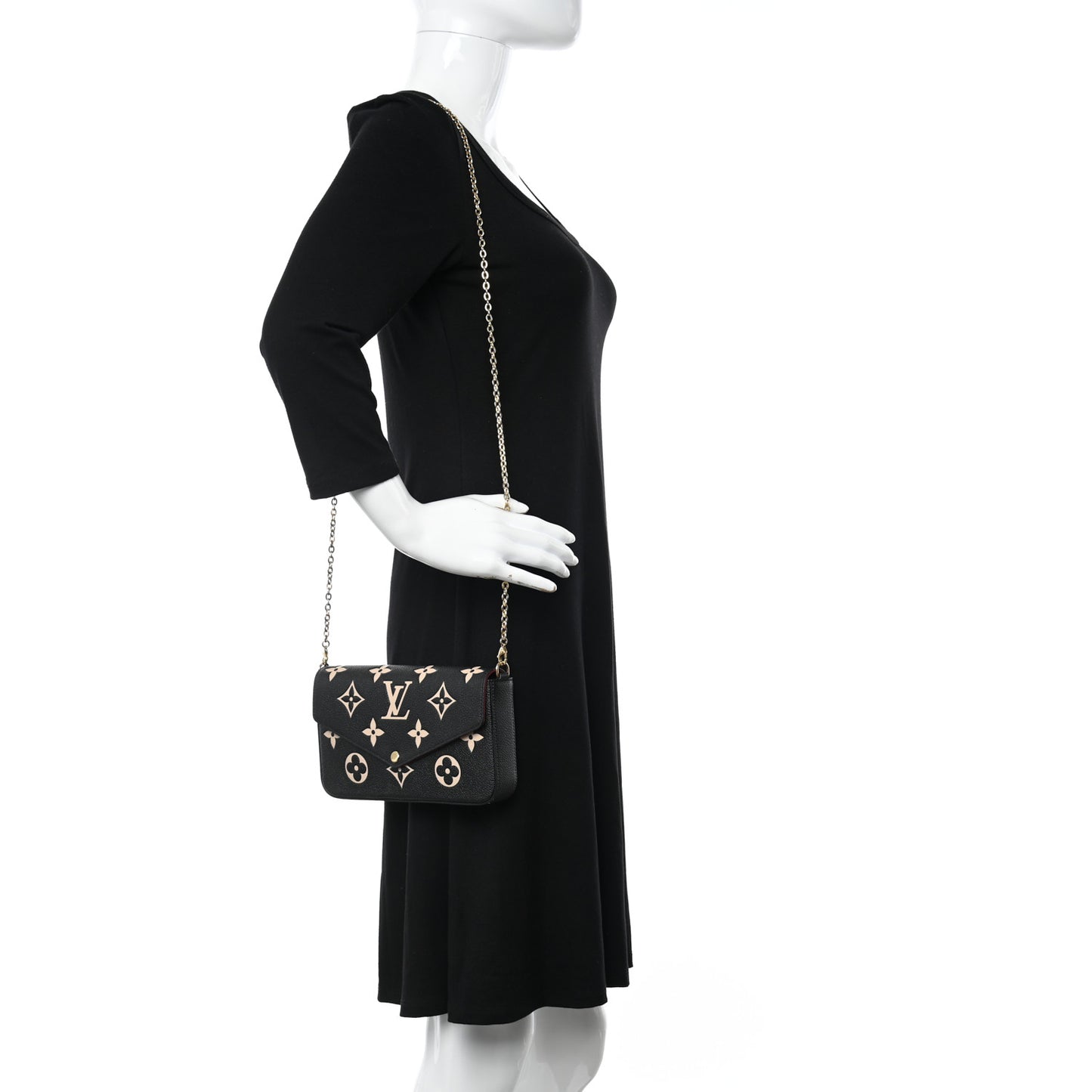 Empreinte Monogram Giant Felicie Pochette Black Beige