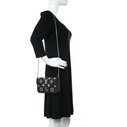 Louis Vuitton Empreinte Monogram Giant Felicie Pochette Black Beige 2 of 15