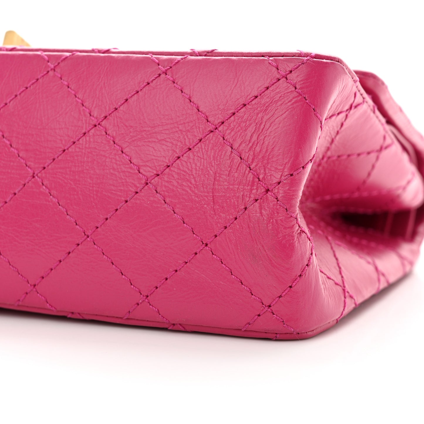 Aged Calfskin Quilted 2.55 Reissue 225 Flap Fuchsia