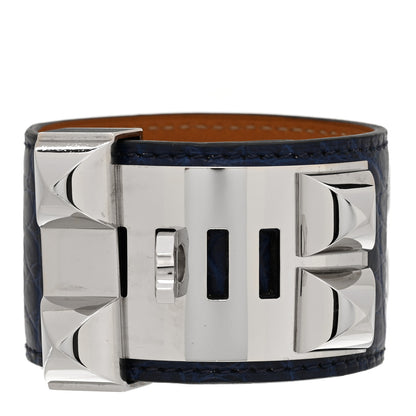 Hermes Matte Alligator Collier De Chien CDC Bracelet S Bleu De Malte 3 of 6