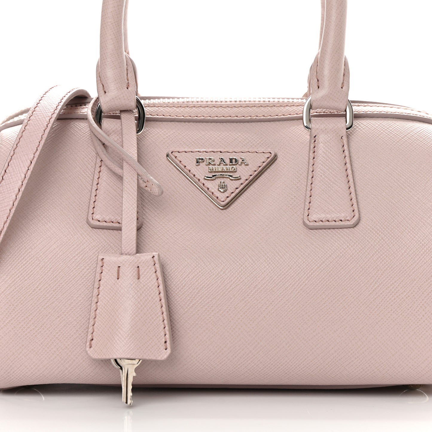 Saffiano Lux Top Handle Crossbody Bag Mughetto