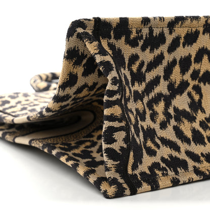 Christian Dior Canvas Mizza Embroidered Large Leopard Book Tote Beige 9 of 10