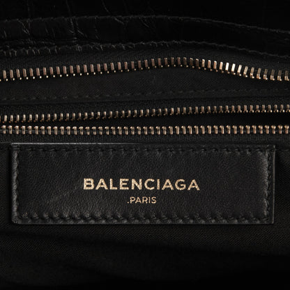 Balenciaga Calfskin Crocodile Embossed Giant 12 Gold Hardware City Black 6 of 7