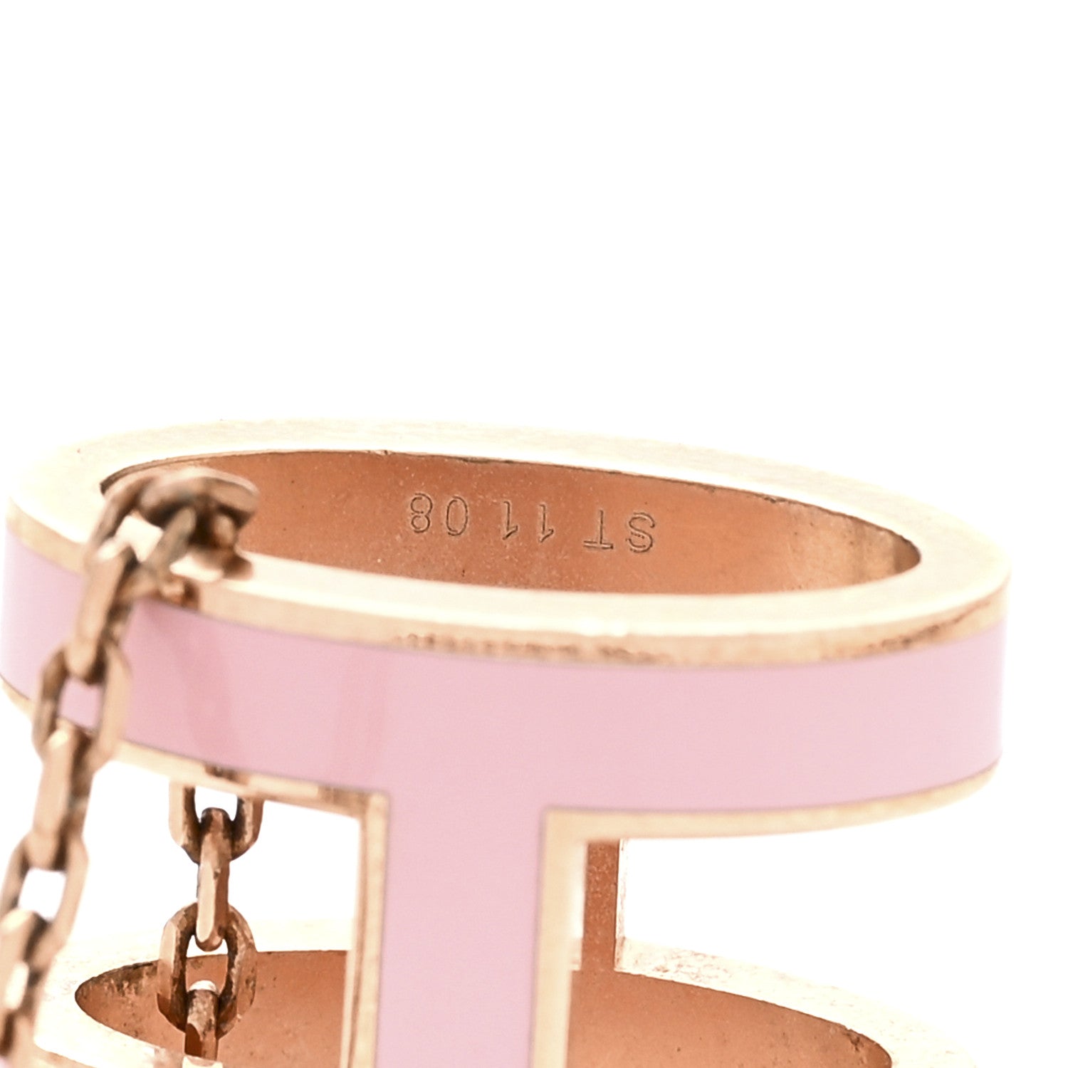 Hermes Lacquered Rose Gold Pop H Pendant Necklace Rose Dragee 4 of 4