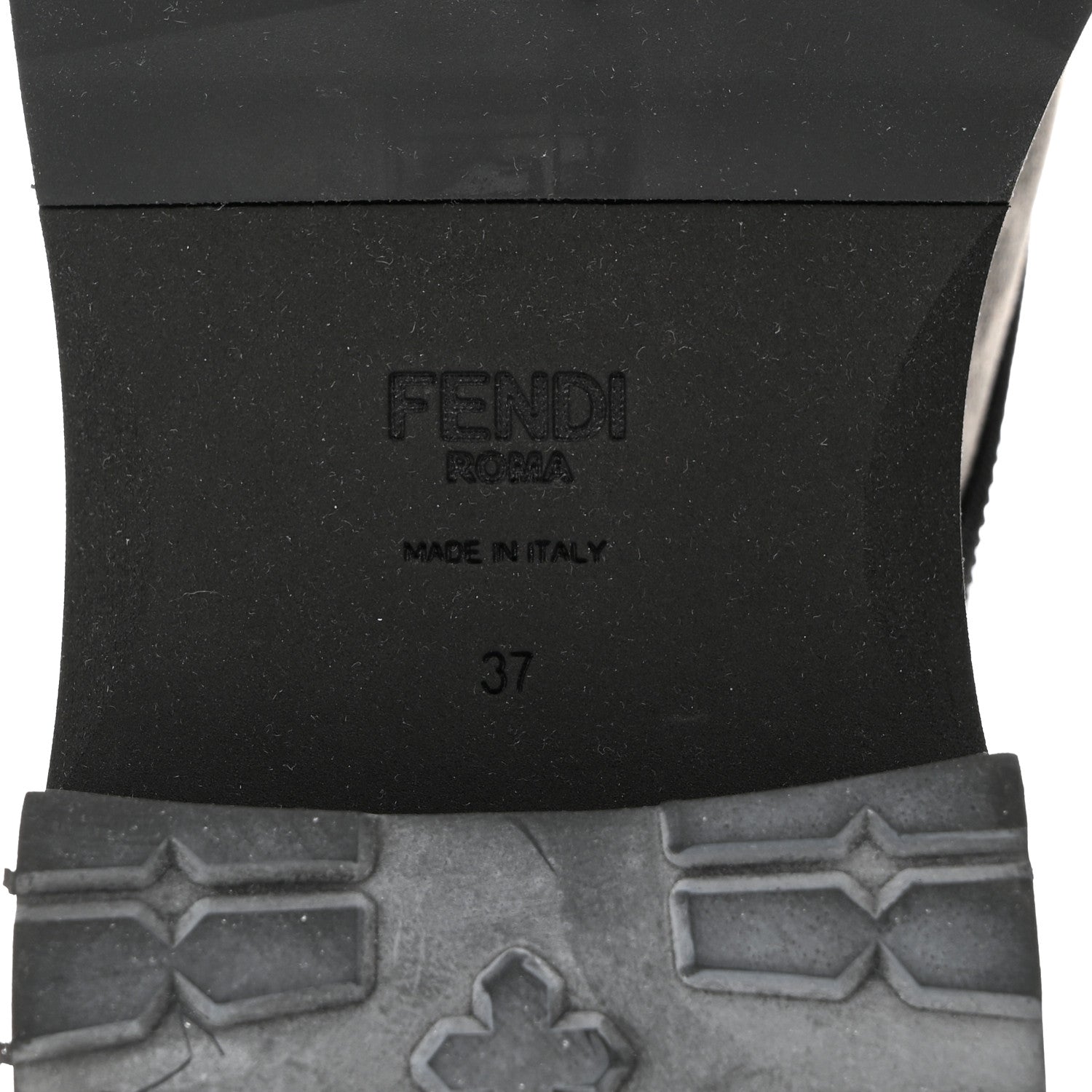 Fendi Canvas Floral Print Logo Bi-Color Womens Biker Boots 37 White Black 7 of 8