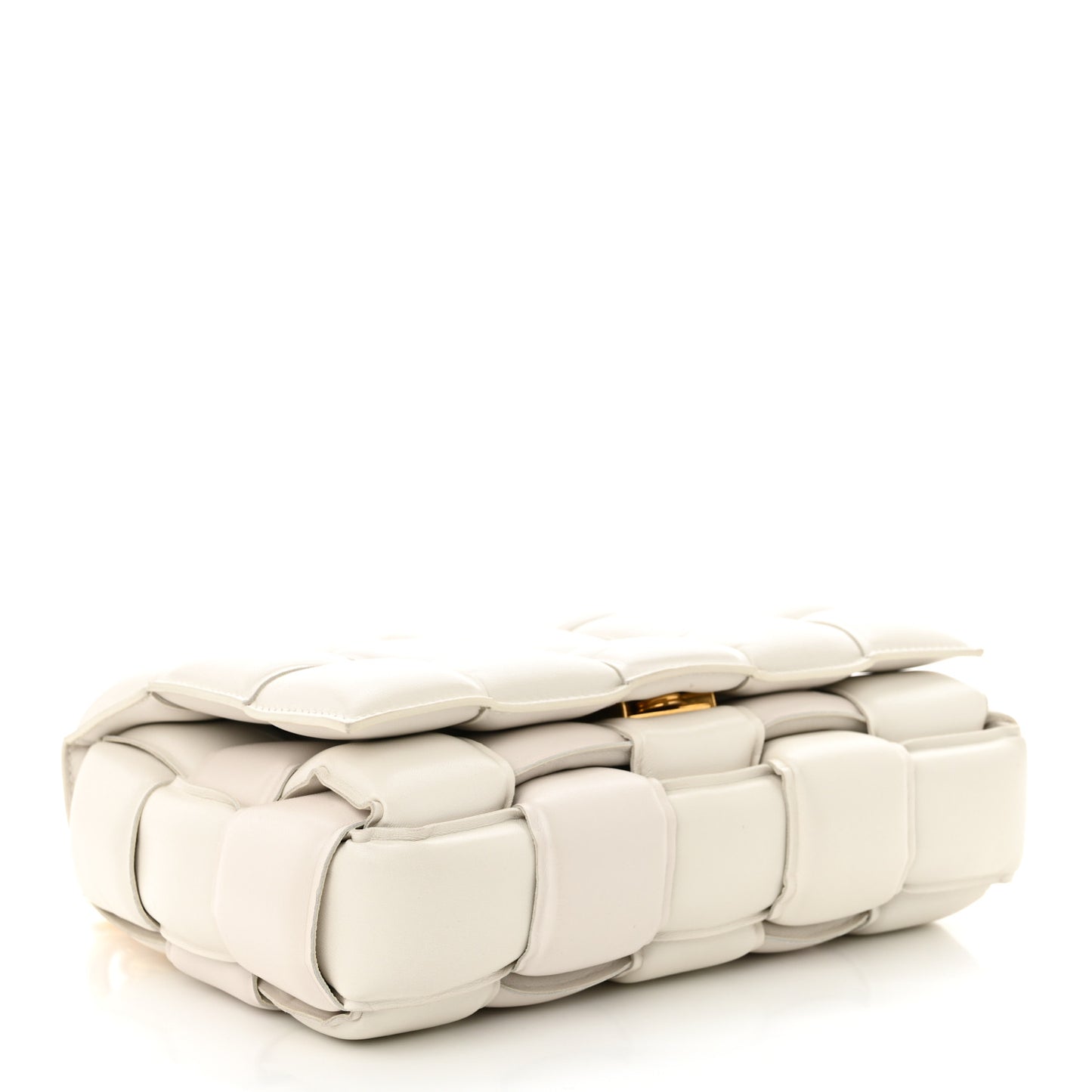 Lambskin Maxi Intreccio Padded Chain Cassette Crossbody Bag Chalk