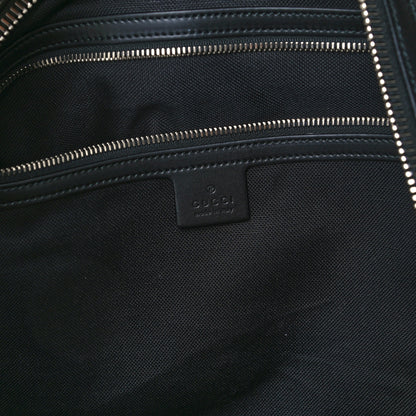 Gucci Soft GG Supreme Monogram Appia Calfskin Web Large Carry On Duffle Bag Black Grey 6 of 13