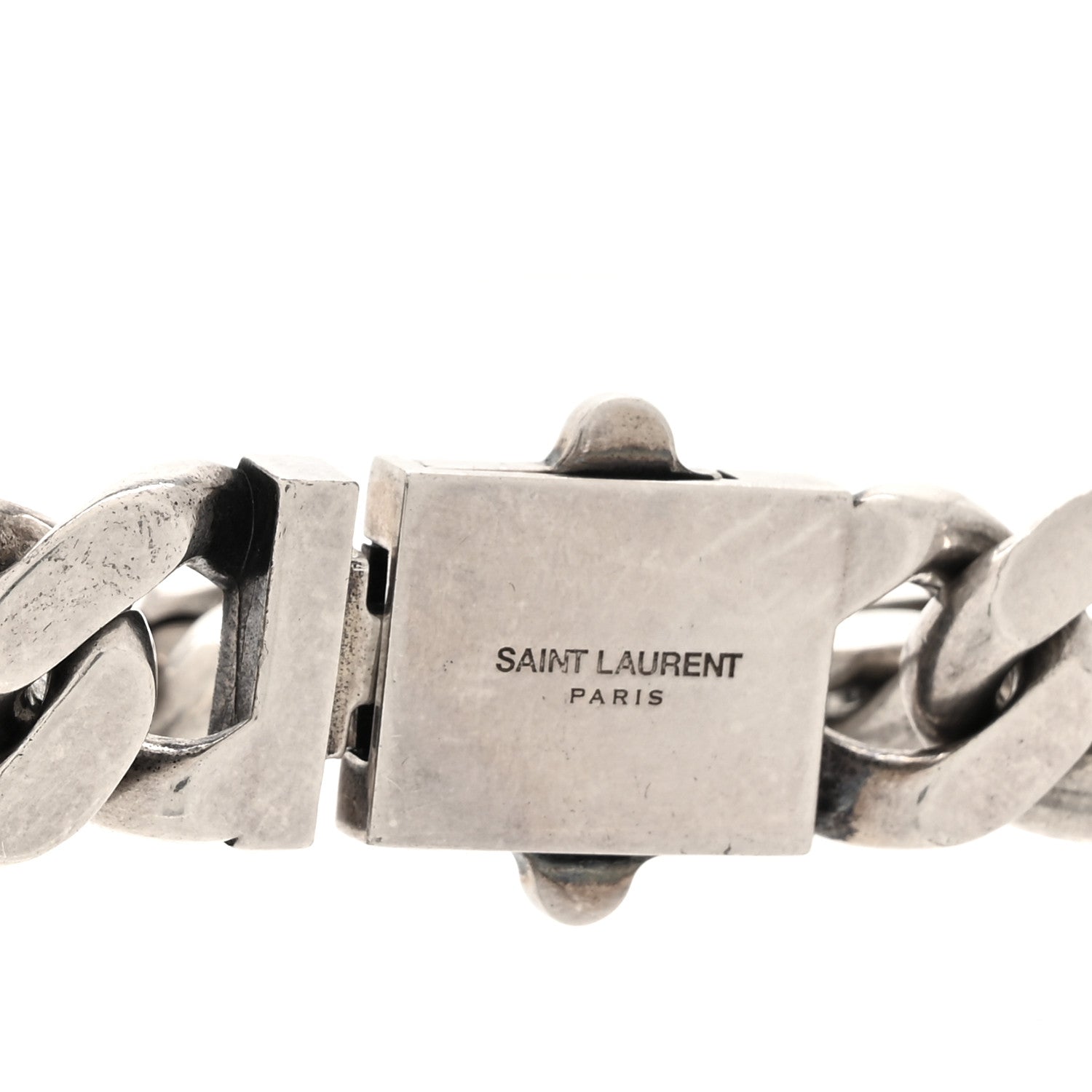 Saint Laurent Metal Curb Chain Bracelet Oxidized Silver 4 of 4