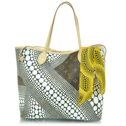 Louis Vuitton Monogram Kusama Waves Neverfull MM White 1 of 10