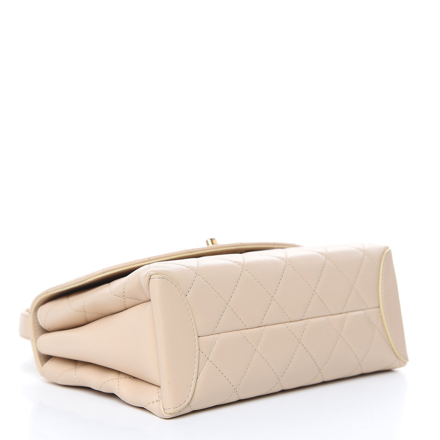 Lambskin Quilted Medium Trendy Spirit Top Handle Bag Beige