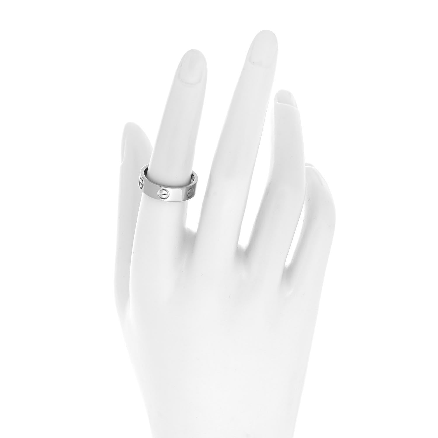 Cartier 18K White Gold 5.5mm LOVE Ring 55 7.25 2 of 4