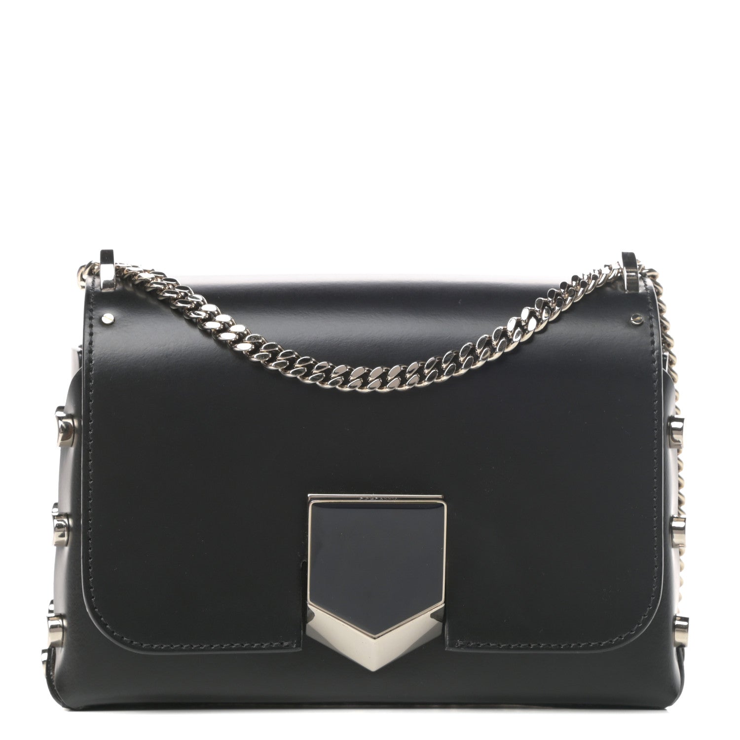 Jimmy Choo Smooth Calfskin Lockett Petite Shoulder Bag Black 1 of 10