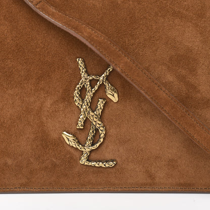 Saint Laurent Suede Small Dylan Snake Monogram Satchel Fox 9 of 9