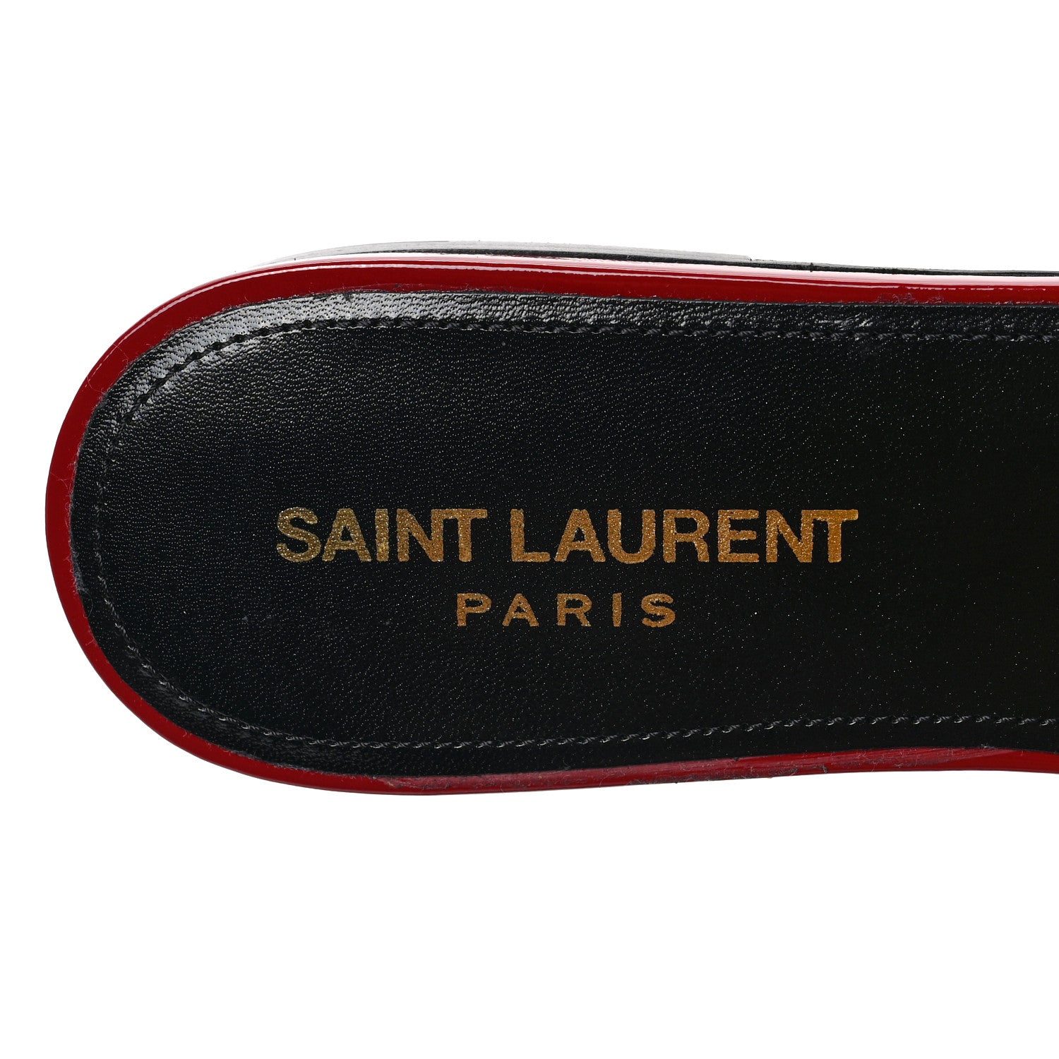 Saint Laurent Patent Calfskin Nu Pied 05 Slide Sandals 38 Red 6 of 7