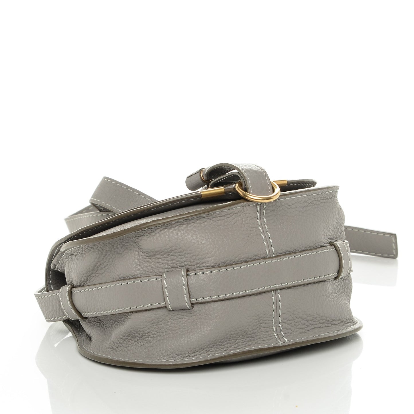 Calfskin Mini Marcie Round Crossbody Bag Cashmere Grey