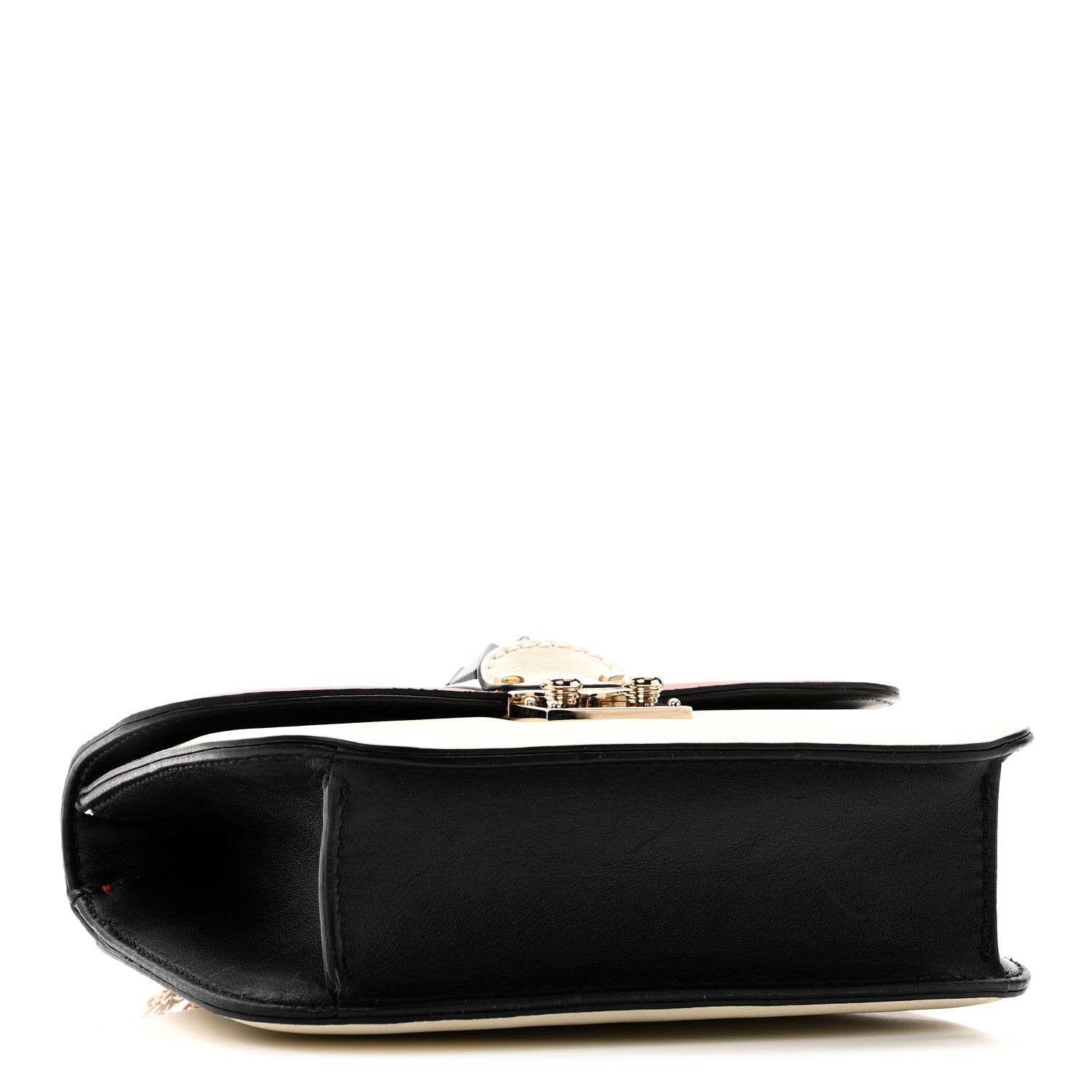 Valentino Garavani Vitello Small Glam Lock Rockstud Flap Red Ivory Black 4 of 9