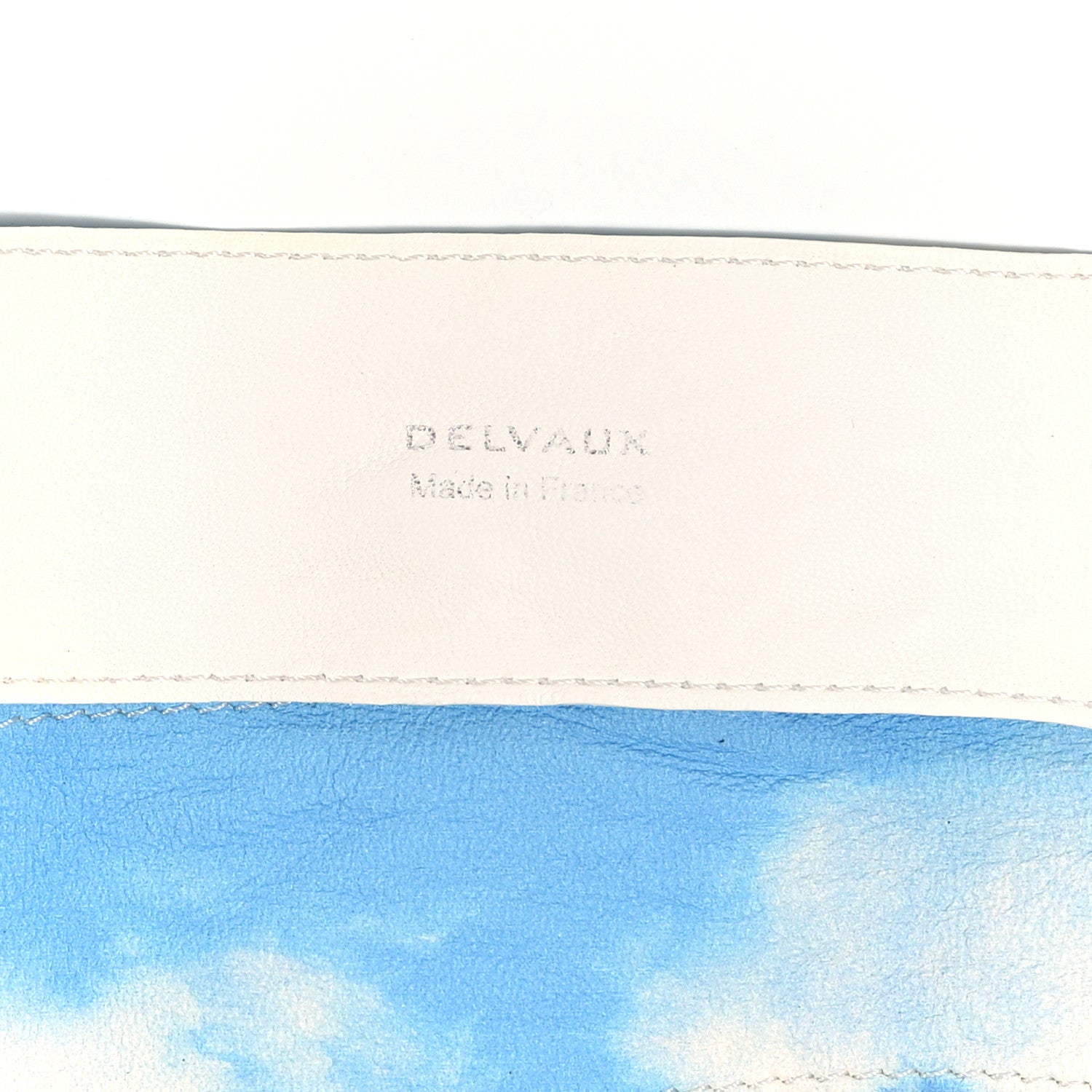 Delvaux Lambskin Clouds Print Ribbon Handle Sky Blue 3 of 4