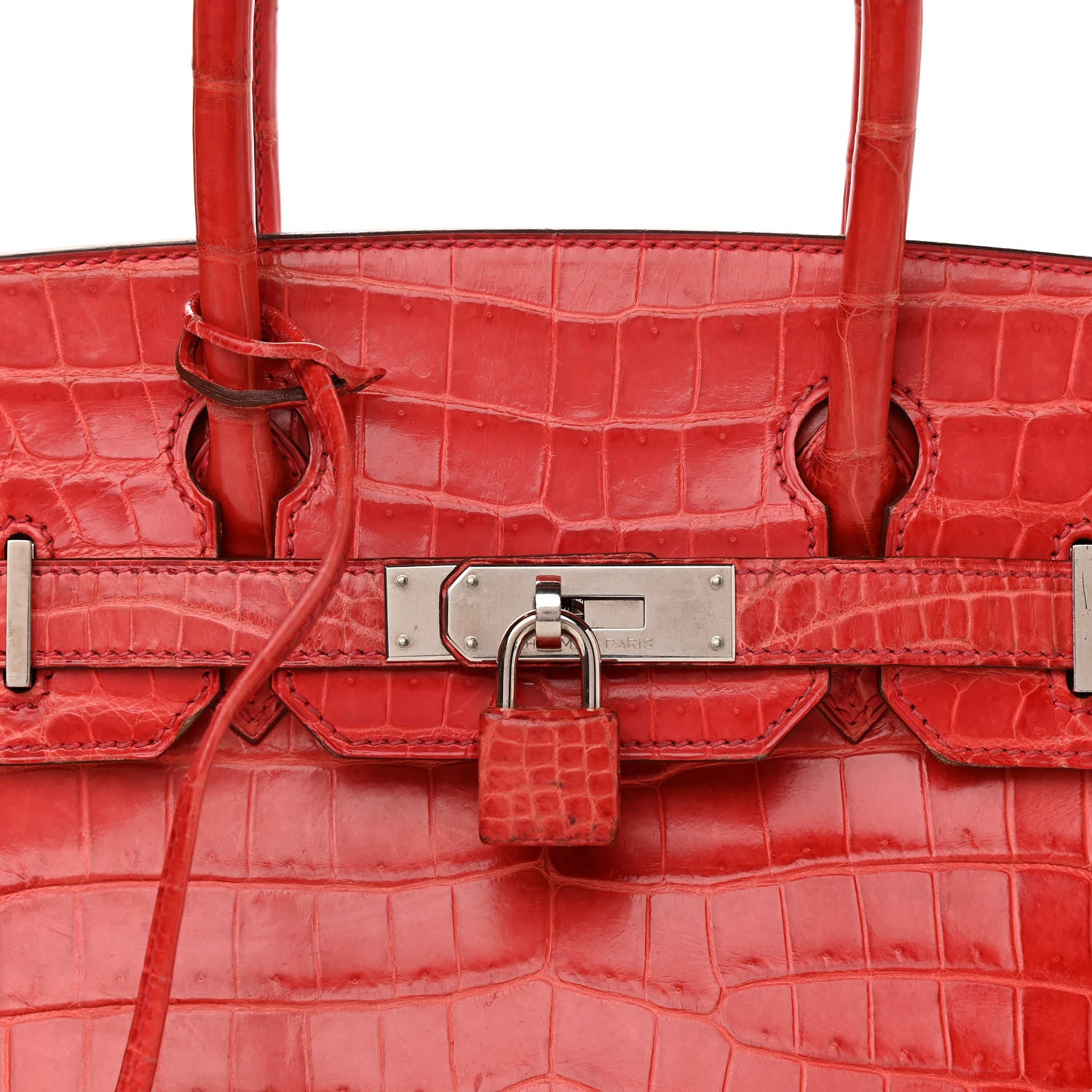 Hermes Shiny Niloticus Crocodile Birkin 30 Sanguine 8 of 14