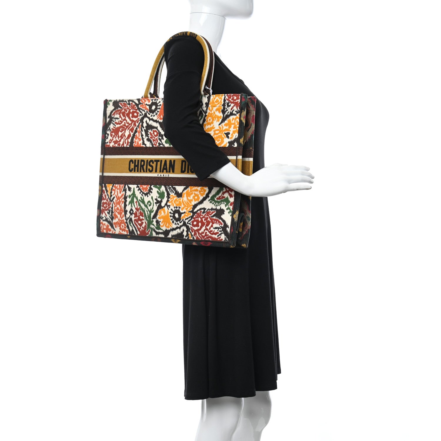 Christian Dior Canvas Embroidered Large Paisley Book Tote Multicolor 2 of 10